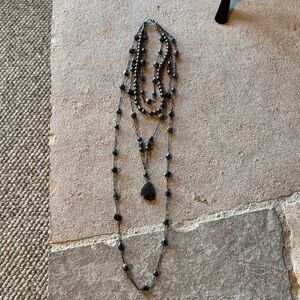 Multi-Strand Beaded Pendant Necklace - good condition